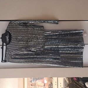 Alice + Olivia Shimmering Silver pants &Top bundle  EUC